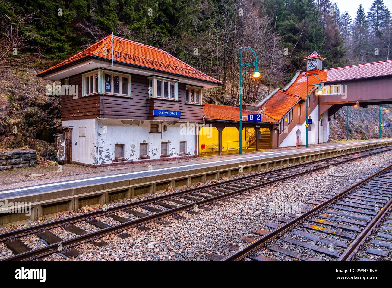 A tutto vapore con il treno speciale 'Rodelblitz' vicino a Schmalkalden - Turingia - Germania Foto Stock