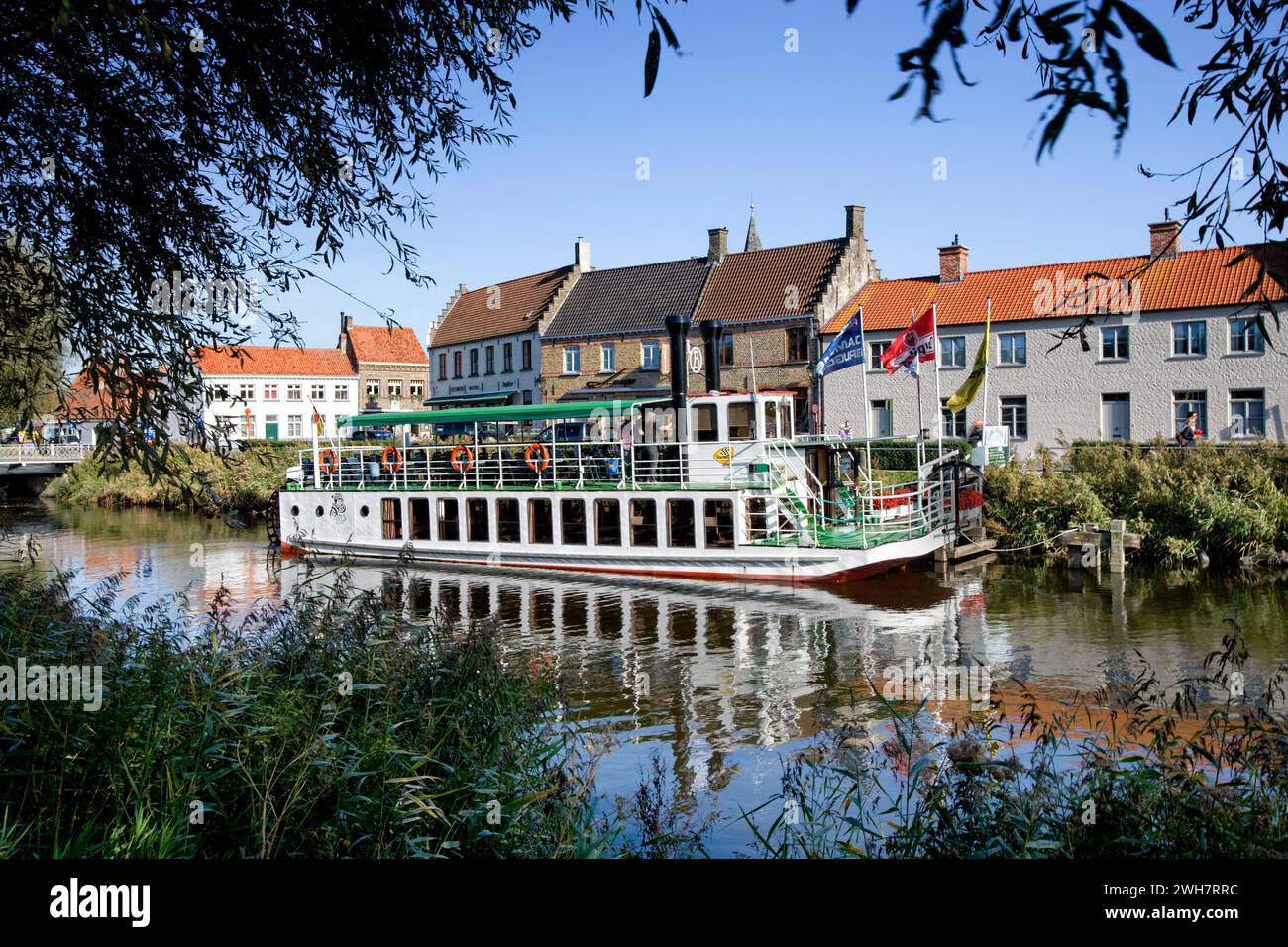 Damme Canal, Damse Vaart, Damme, Fiandre, Belgio, Europa Foto Stock