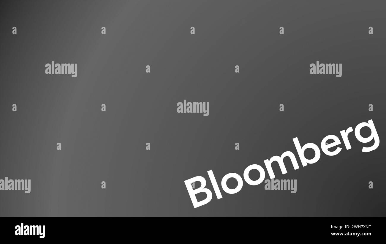 Istanbul, Turchia - 25 gennaio 2024: Logo del marchio Bloomberg su un semplice sfondo con spazio di copia. Bloomberg è un fornitore globale di notizie finanziarie. Ill Foto Stock