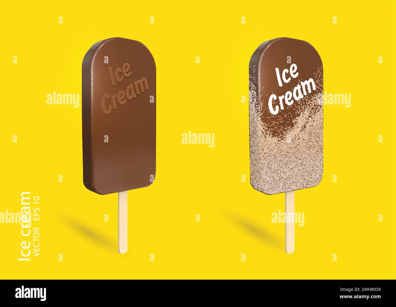 gelato al cioccolato - dessert dolce - papavero da latte, vettoriale Illustrazione Vettoriale