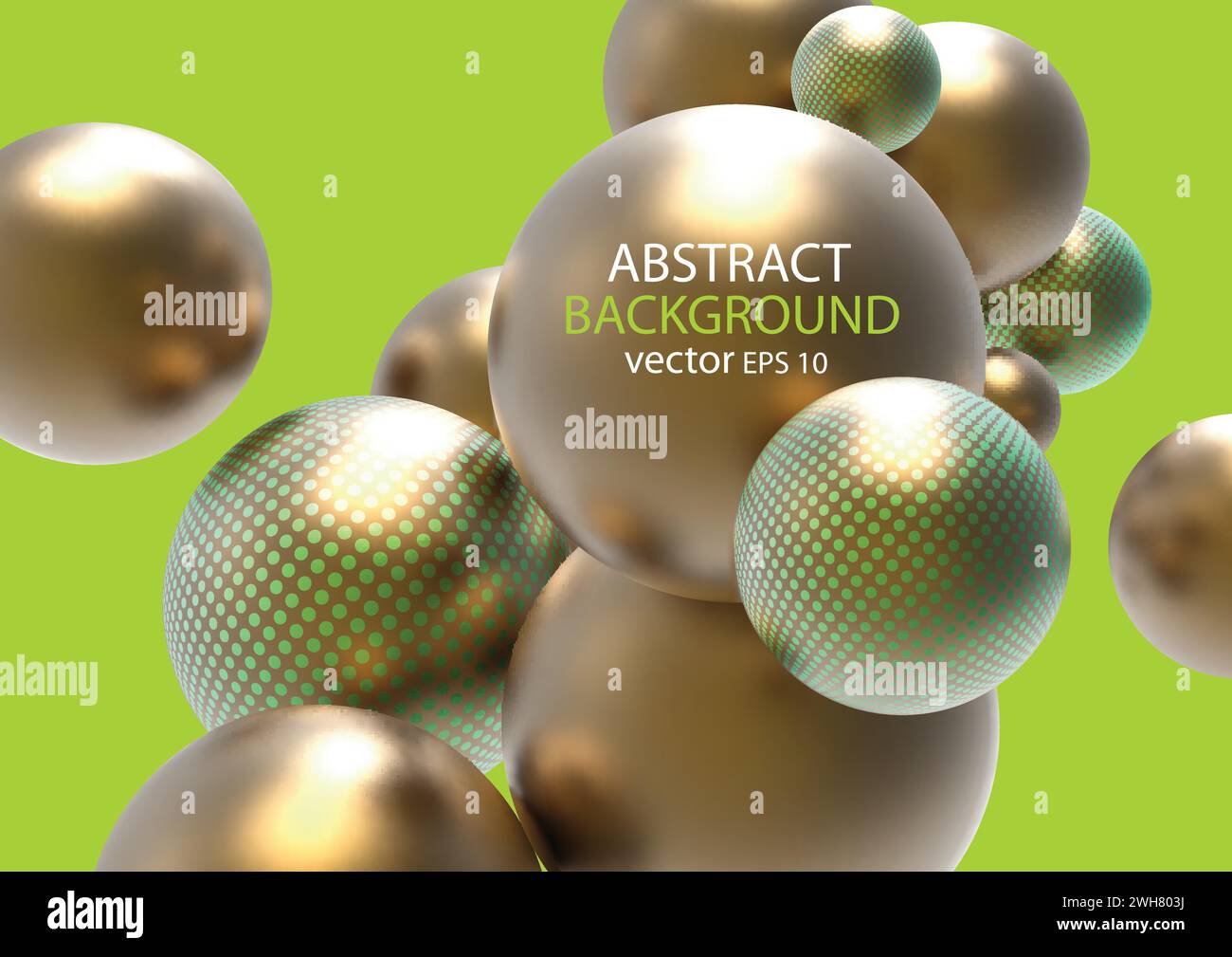 Banner a sfera d'oro .palloni 3D realistici Vector .modello pubblicitario . Illustrazione Vettoriale