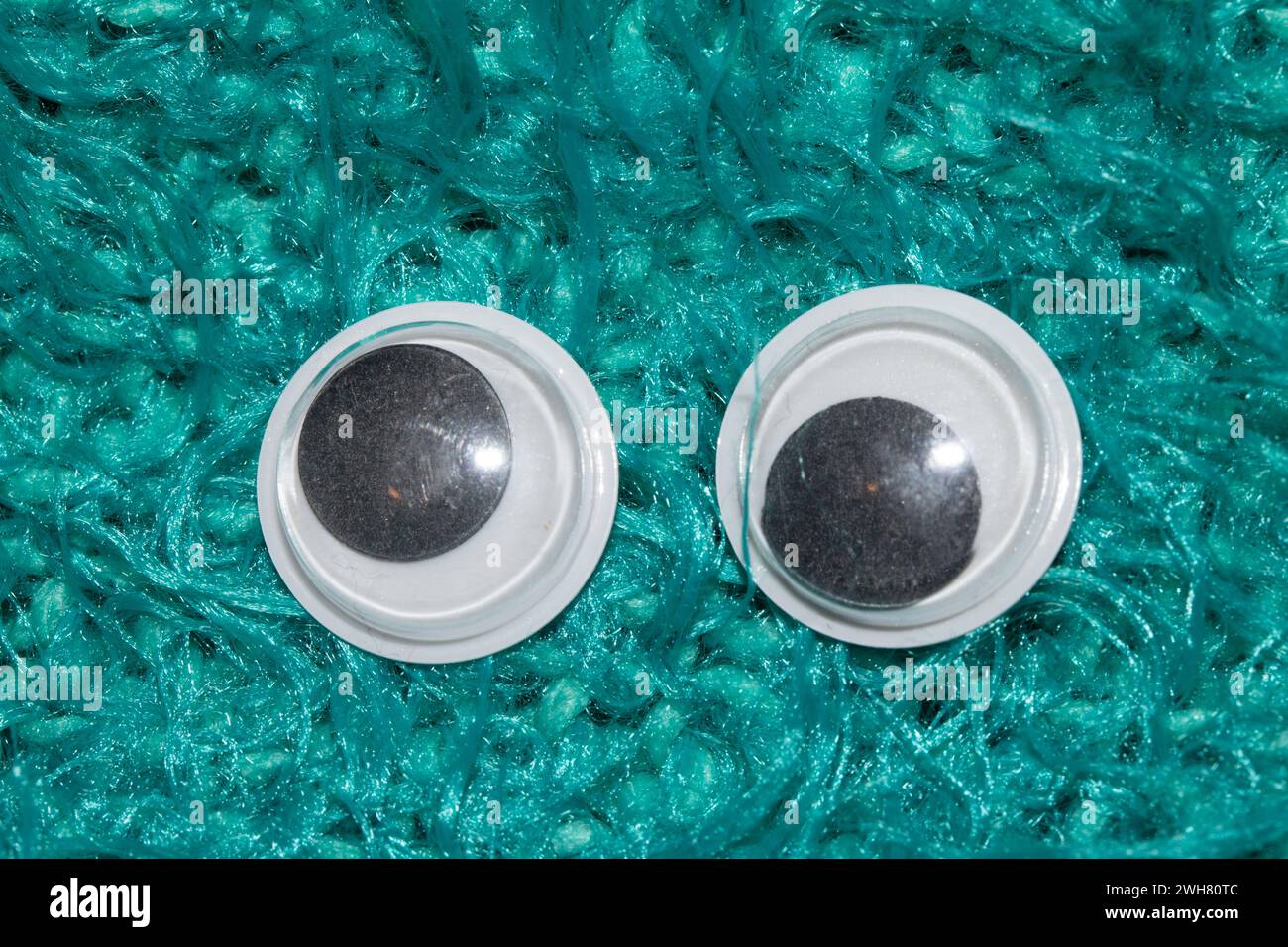 Funny Wiggle Google Eyes on Fabric Foto Stock
