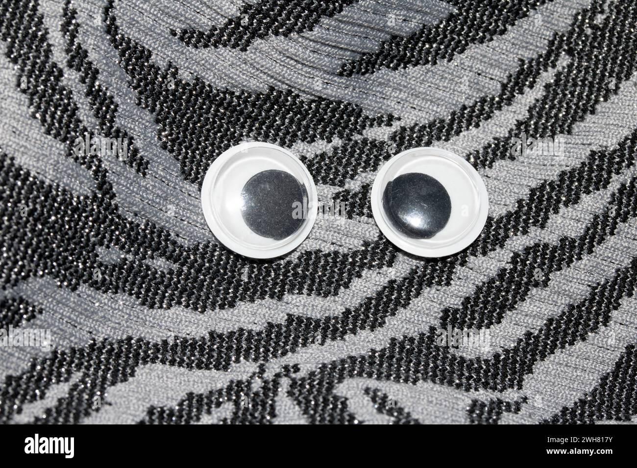 Funny Wiggle Google Eyes on Fabric Foto Stock