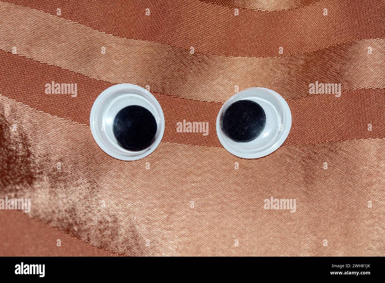 Funny Wiggle Google Eyes on Fabric Foto Stock