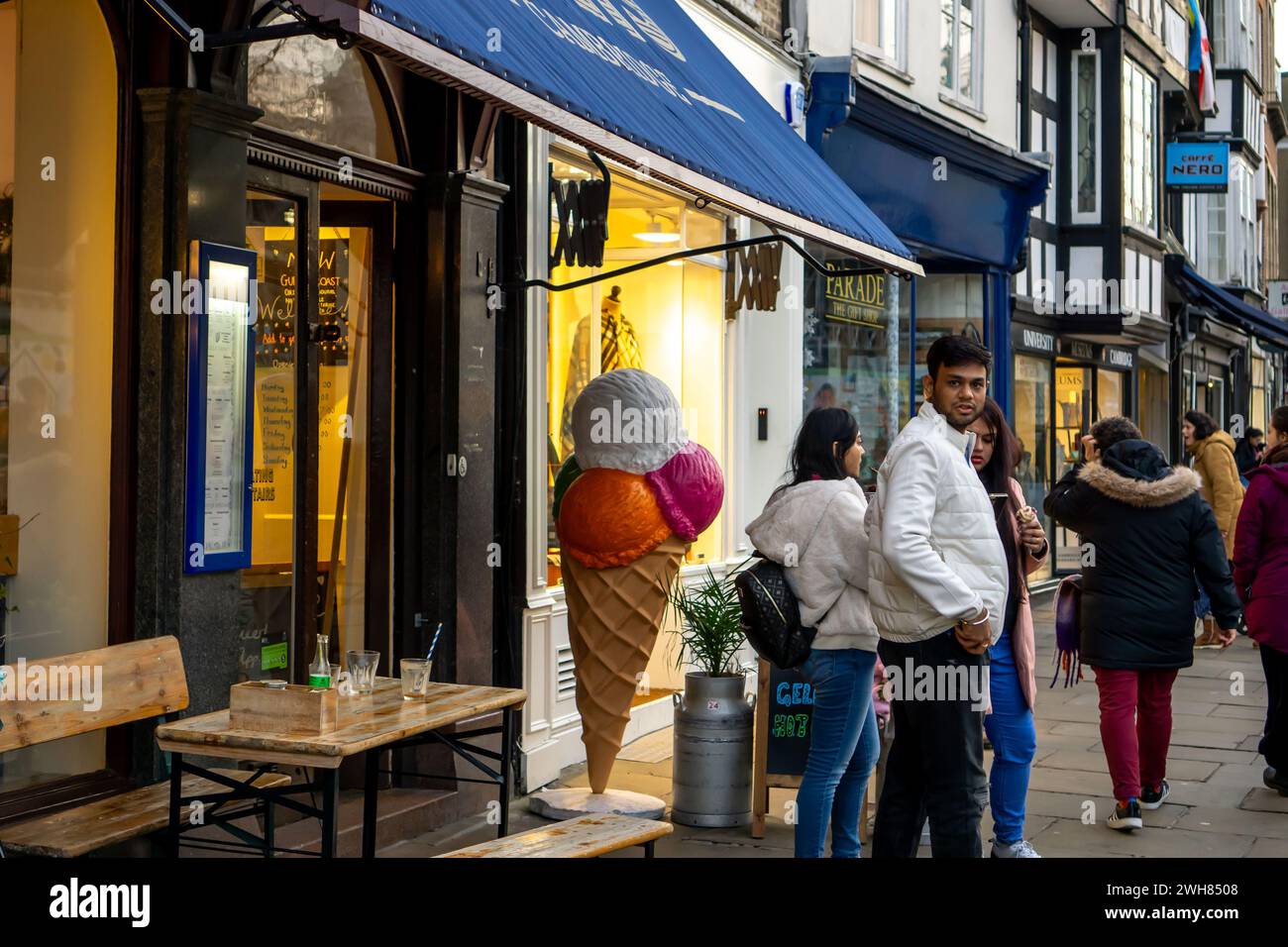 Cono gelato gigante a Cambridge, Regno Unito Foto Stock