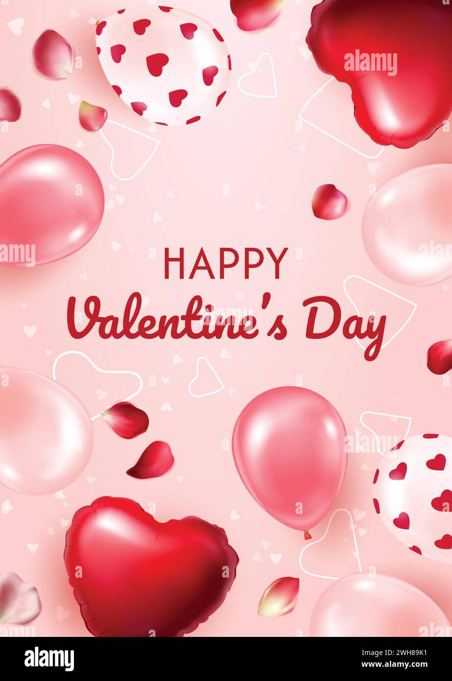 Cartolina orizzontale di buon San Valentino Illustrazione Vettoriale