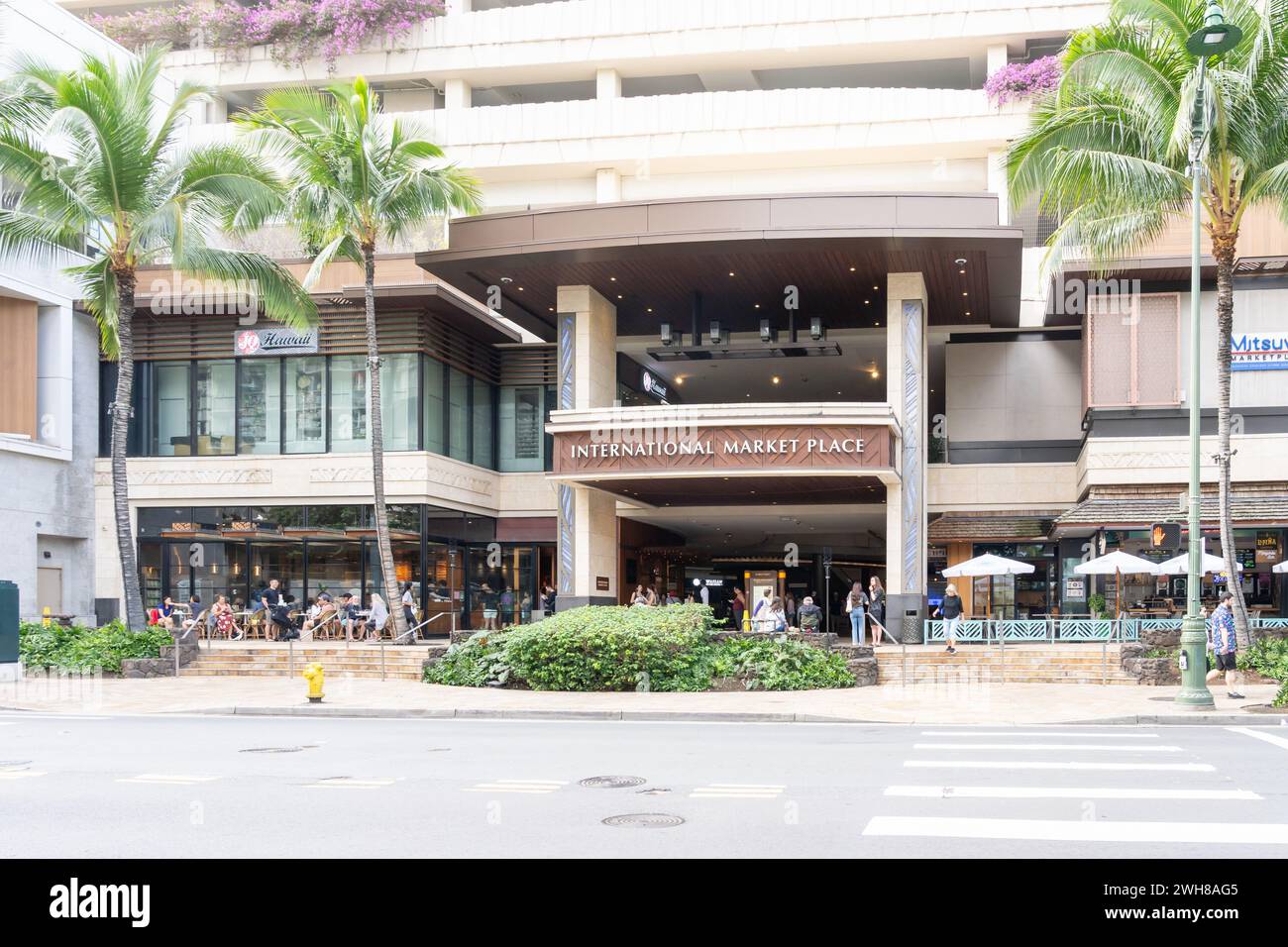 Mercato internazionale a Waikiki, Hawaii. Foto Stock