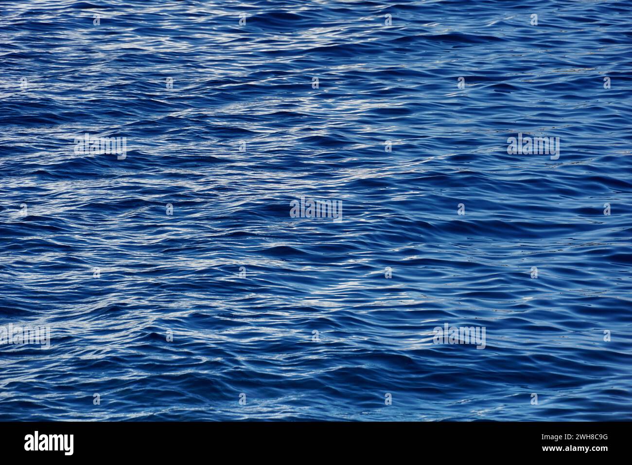 Superficie accidentata dell'acqua di mare con onde durante il vento del sud Foto Stock