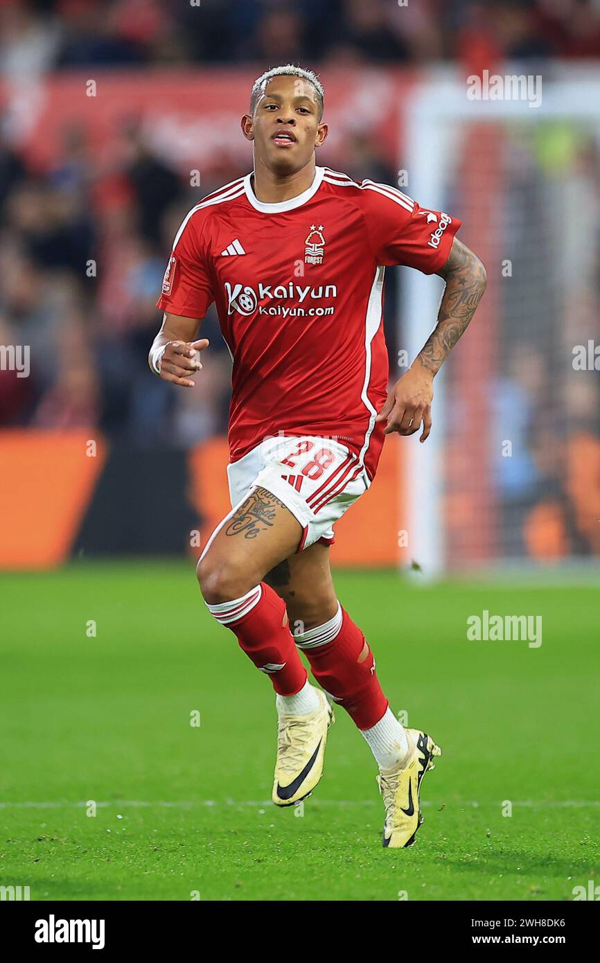 Nottingham, Regno Unito. 7 febbraio 2024. Danilo di Nottingham Forest durante il Nottingham Forest FC contro Bristol City FC Emirates fa Cup 4th Round Replay al City Ground, Nottingham, Inghilterra, Regno Unito il 7 febbraio 2024 Credit: Every Second Media/Alamy Live News Foto Stock Nottingham, Regno Unito. 7 febbraio 2024. Danilo di Nottingham Forest durante il Nottingham Forest FC contro Bristol City FC Emirates fa Cup 4th Round Replay al City Ground, Nottingham, Inghilterra, Regno Unito il 7 febbraio 2024 Credit: Every Second Media/Alamy Live News Foto Stock