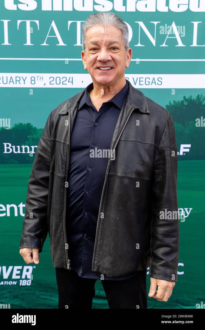Las Vegas, Stati Uniti. 8 febbraio 2024. Bruce buffer, Professional Sports Announcer, partecipa allo Sports Illustrated Invitational al TPC Las Vegas durante la settimana del Super Bowl a Las Vegas, Nevada, l'8 febbraio 2024. (Travis P Ball/Sipa USA) credito: SIPA USA/Alamy Live News Foto Stock