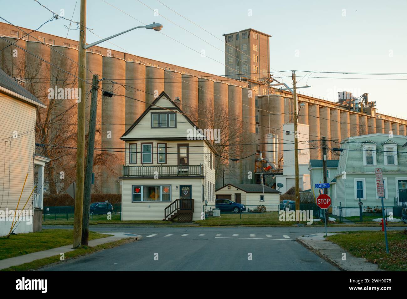 Case ed edifici industriali nel First Ward, Buffalo, New York Foto Stock