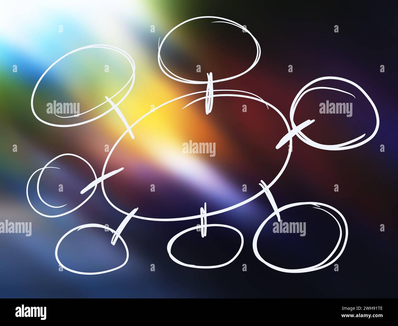 Modello di mappatura mentale illustrativo per l'infografica del grafico di presentazione. Foto Stock