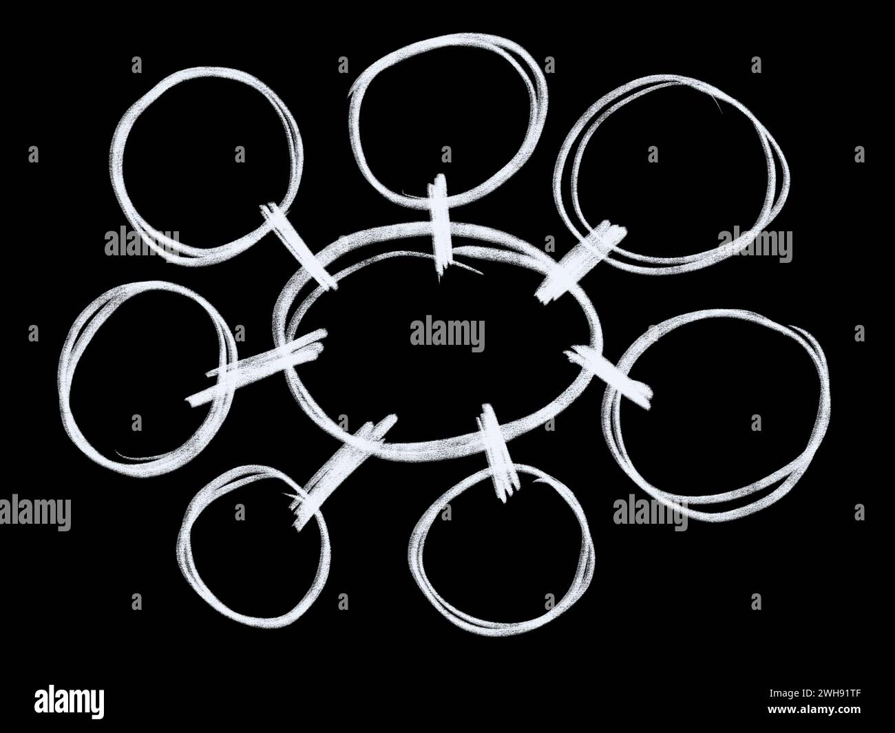 Modello di mappatura mentale illustrativo per l'infografica del grafico di presentazione. Foto Stock