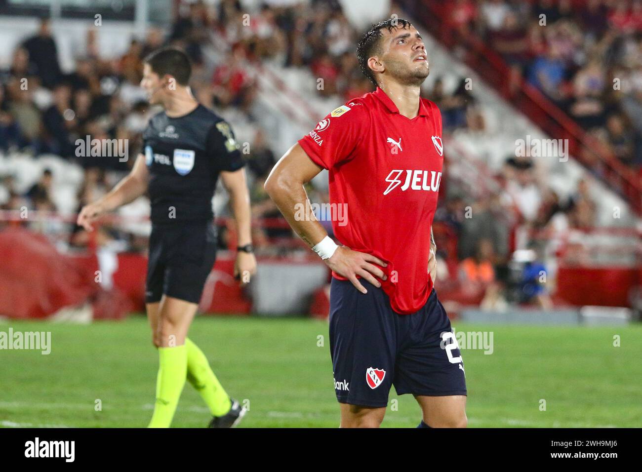 Buenos Aires, Argentina, 08.02.2024, Juan Fedorco dell'Independiente durante la partita del quarto turno della Liga Profesional de Fútbol argentina allo stadio Tomas Adolfo Ducó (foto: Néstor J. Beremblum) Foto Stock