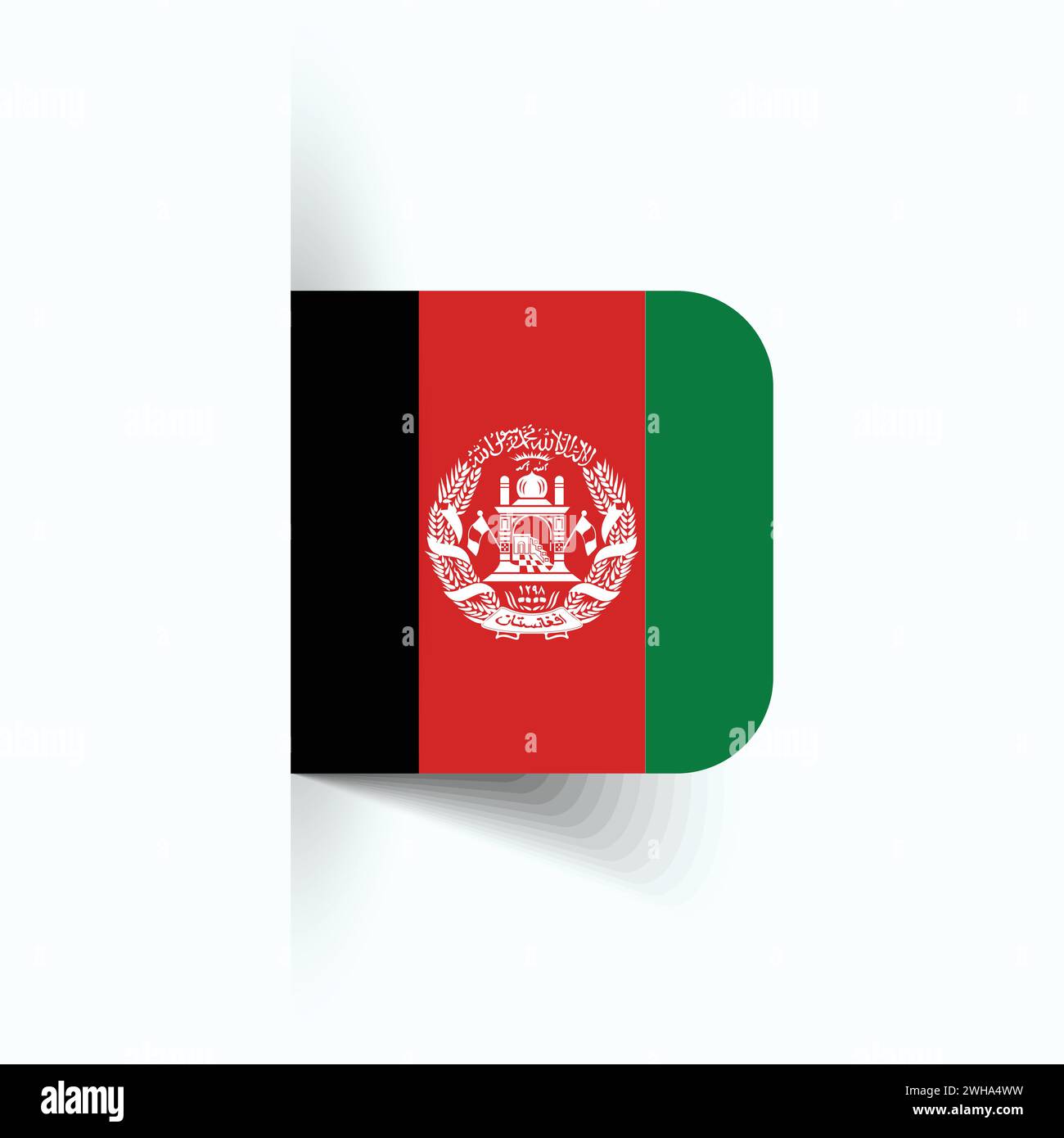 Bandiera nazionale dell'Afghanistan Illustrazione Vettoriale