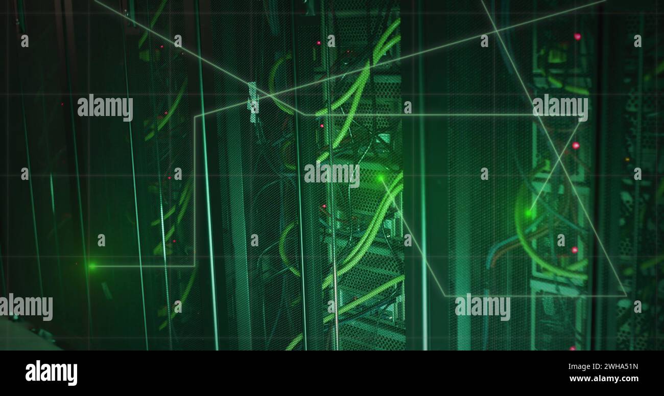 Immagine dell'elaborazione dei dati su server di computer Foto Stock