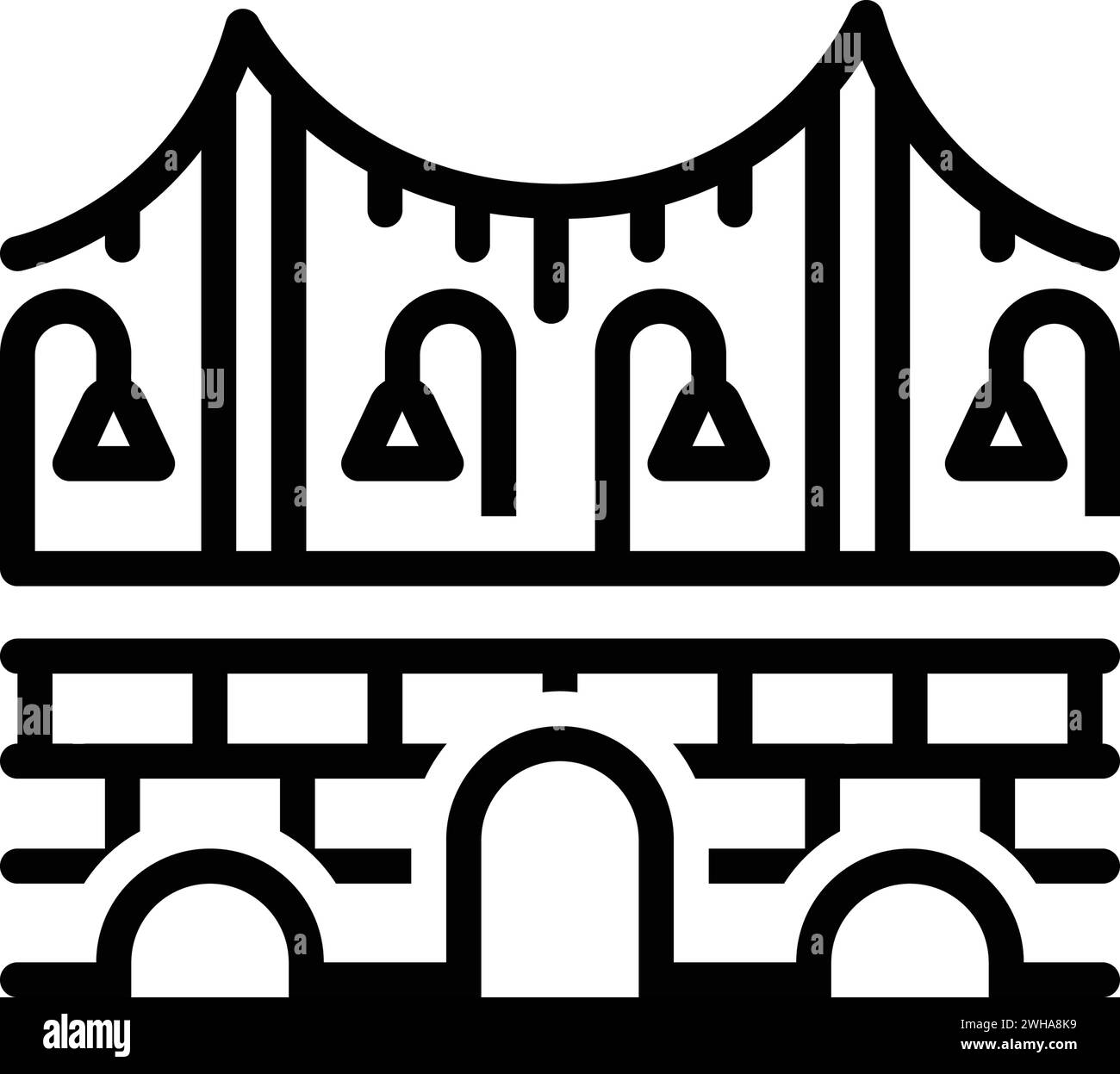 Icona per ponti, viadotto Illustrazione Vettoriale