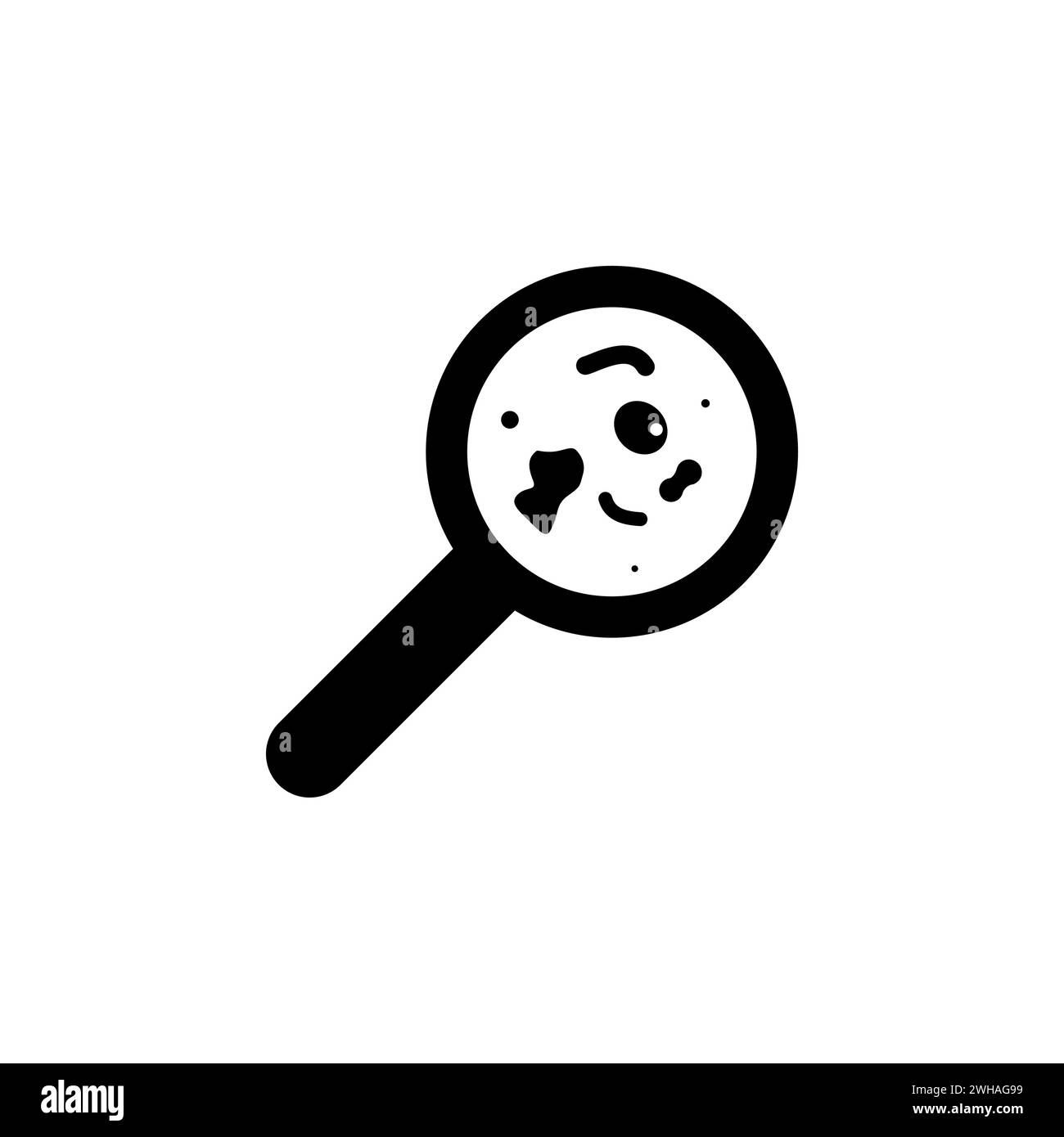 Bug trova icona vettoriale piatta. Simbolo solido semplice isolato su sfondo bianco Illustrazione Vettoriale