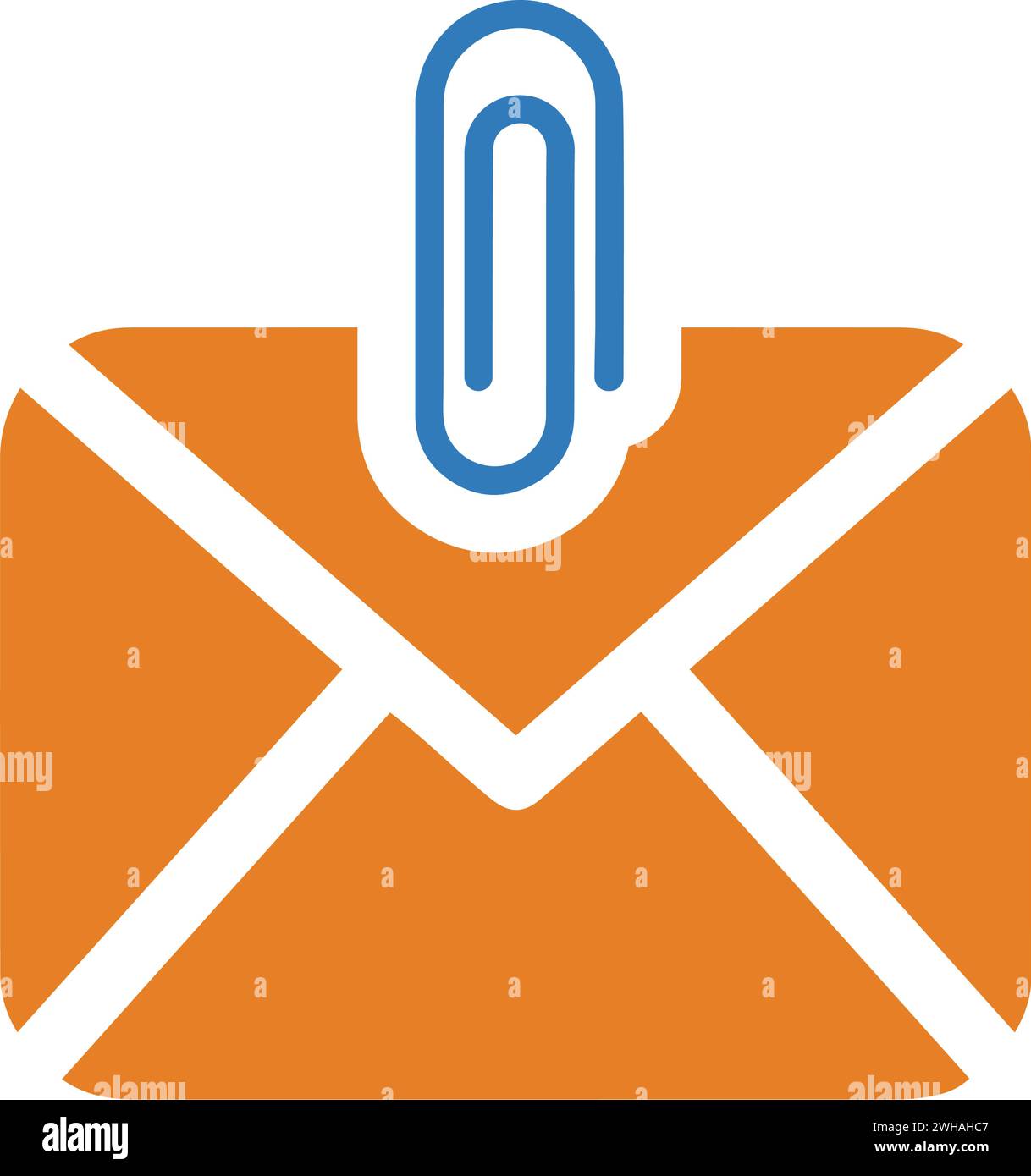 Icona allegato e-mail. progettare l'illustrazione vettoriale del modello per scopi grafici e web design o commerciali. Illustrazione Vettoriale