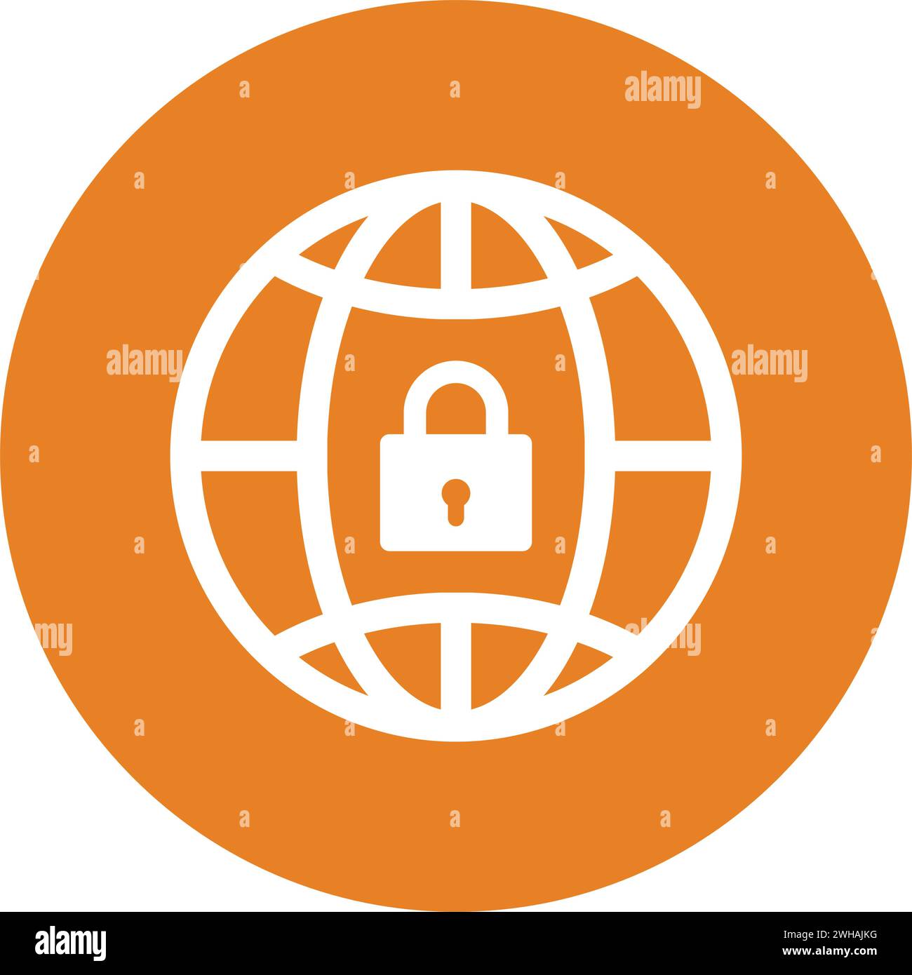 World Internet, protezione, icona della sicurezza. Gli EPS vettoriali in stile piatto sono utilizzati in infografiche, web design, presentazioni e materiali stampati. Illustrazione Vettoriale