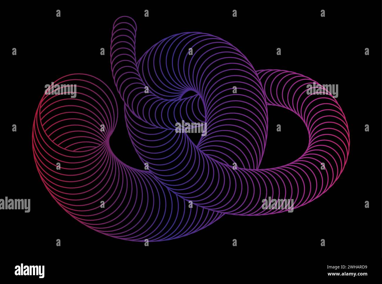 La spirale. Le linee curve creano un'ondulazione a spirale. Un elemento di design per l'incarnazione di idee creative Illustrazione Vettoriale