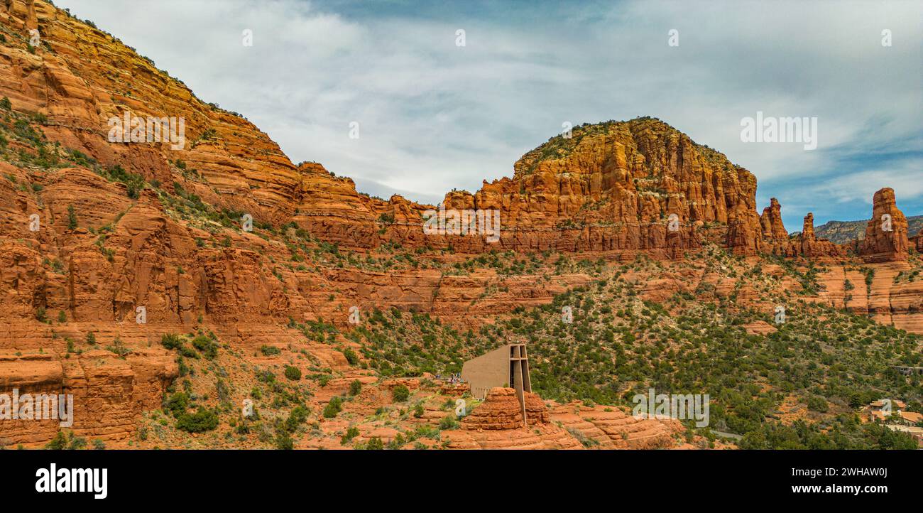 Fotografia con droni Red Rocks, Coconino National Forest, Sedona, Arizona, USA Foto Stock