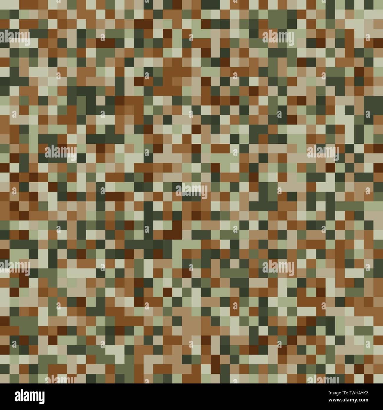 Disegno astratto a mosaico in pixel con colori mimetici Illustrazione Vettoriale