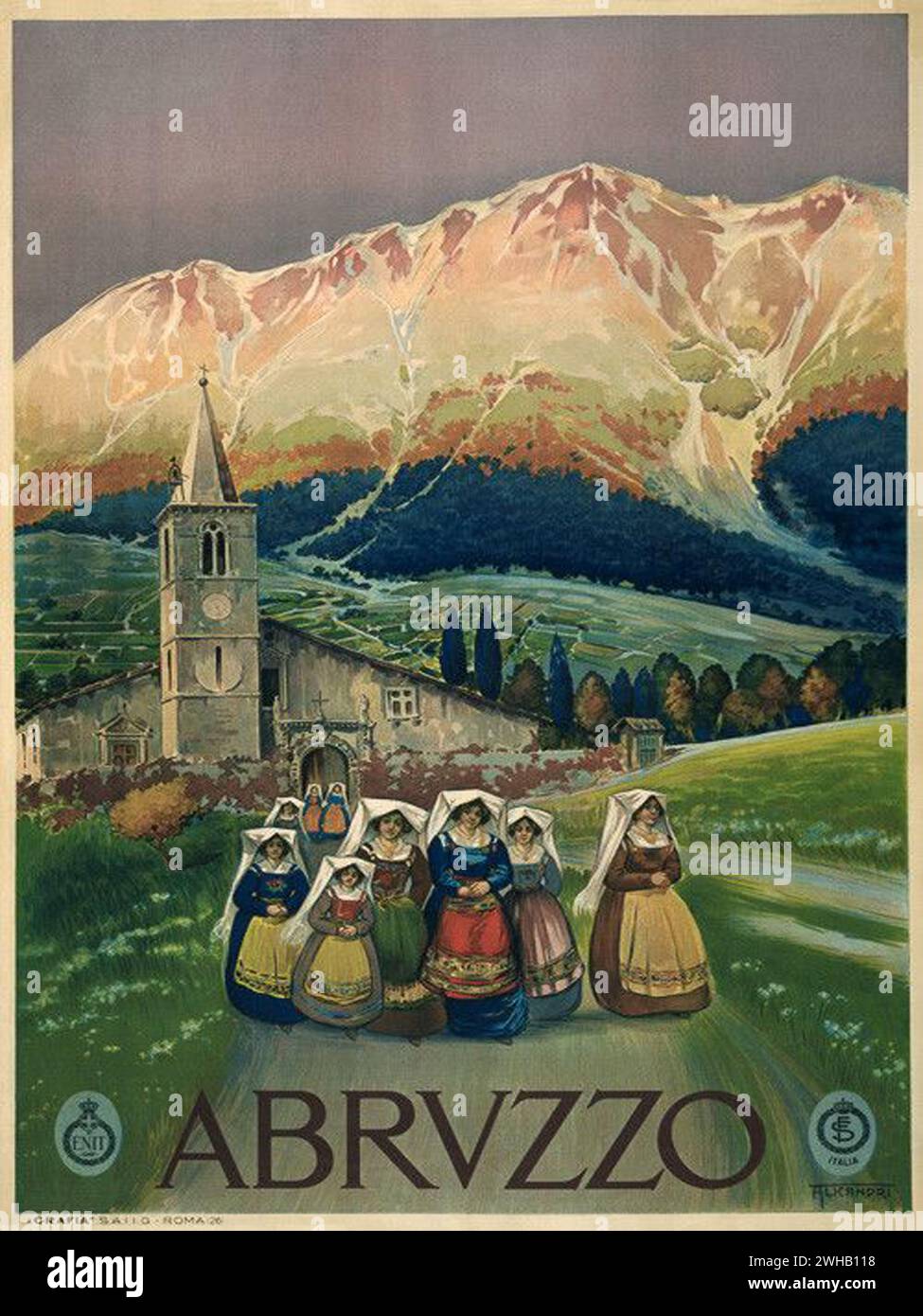 Poster di viaggio vintage, in tutto il mondo Foto Stock