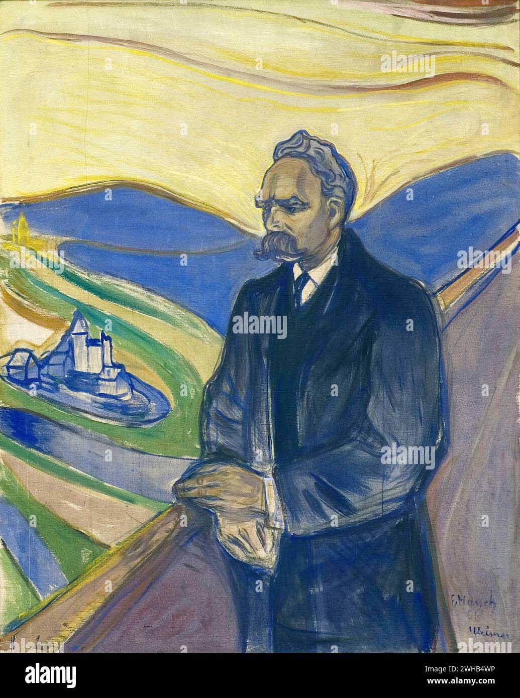 Edvard Munch (1863-1944) - norvegese - Espressionismo - friederich nietzsche (ritratto dopo la morte di nietzsche) [1906/1 Foto Stock