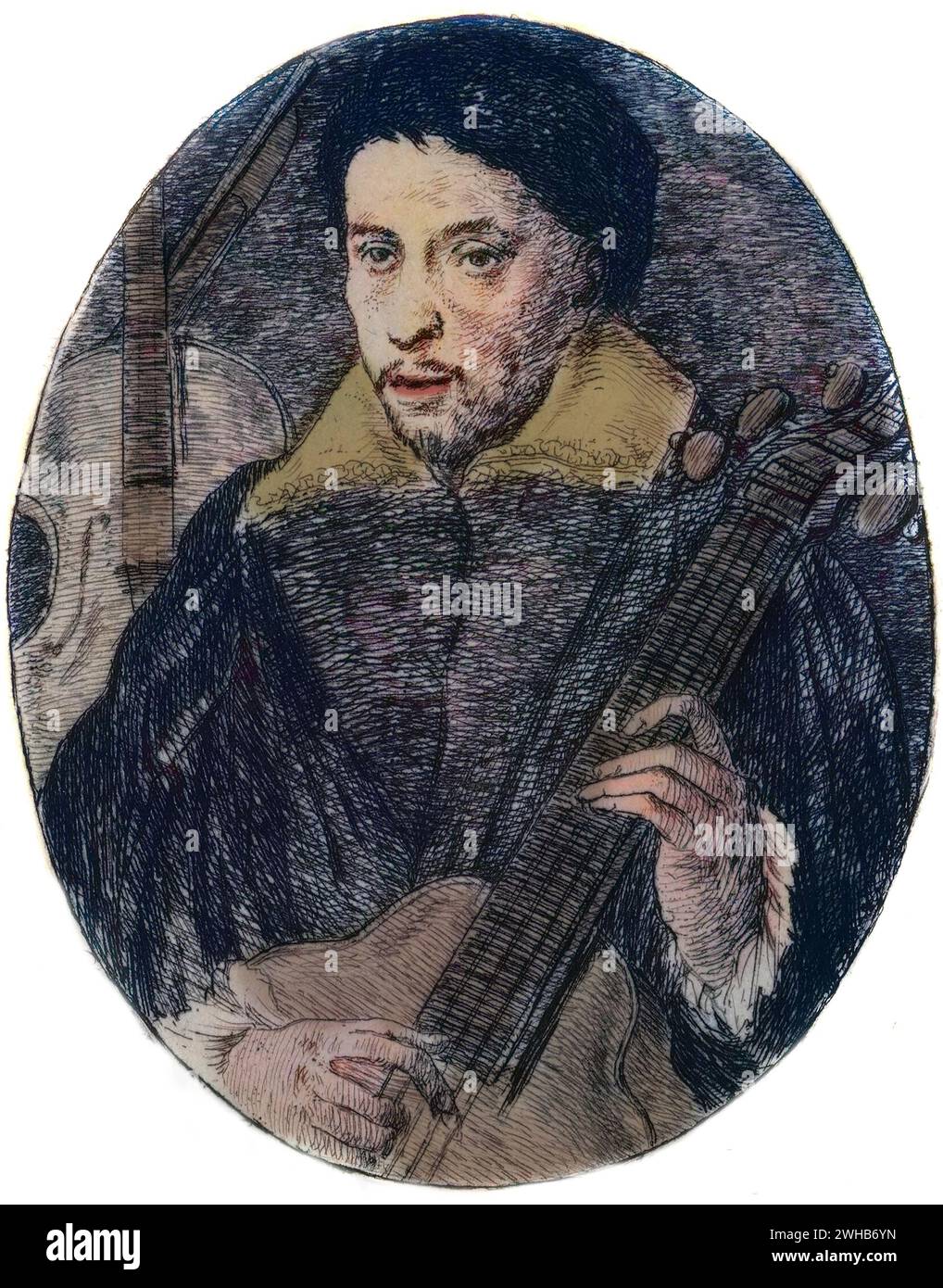 Ritratto di Antonio Stradivari - Stradivari ( 1644 - 1737 ) Foto Stock