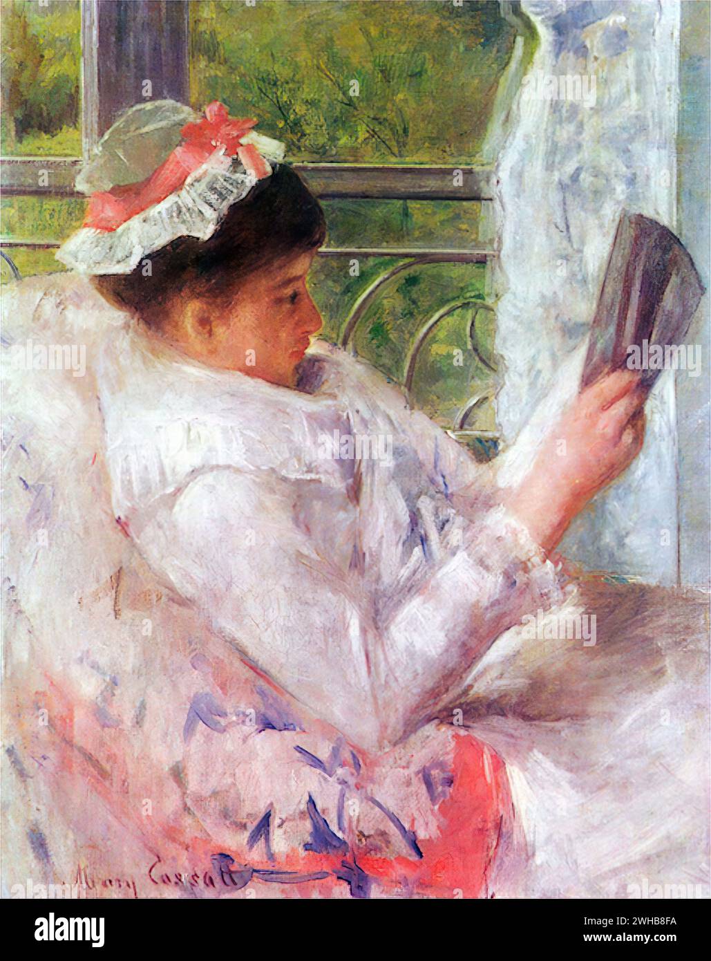 Mary Cassatt - Lydia Lisant le Journal Foto Stock