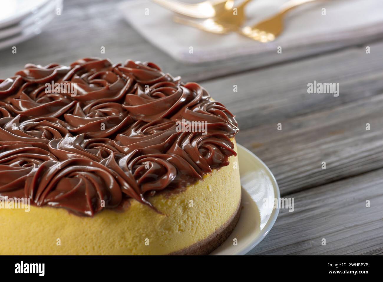 Cheesecake al cioccolato Foto Stock