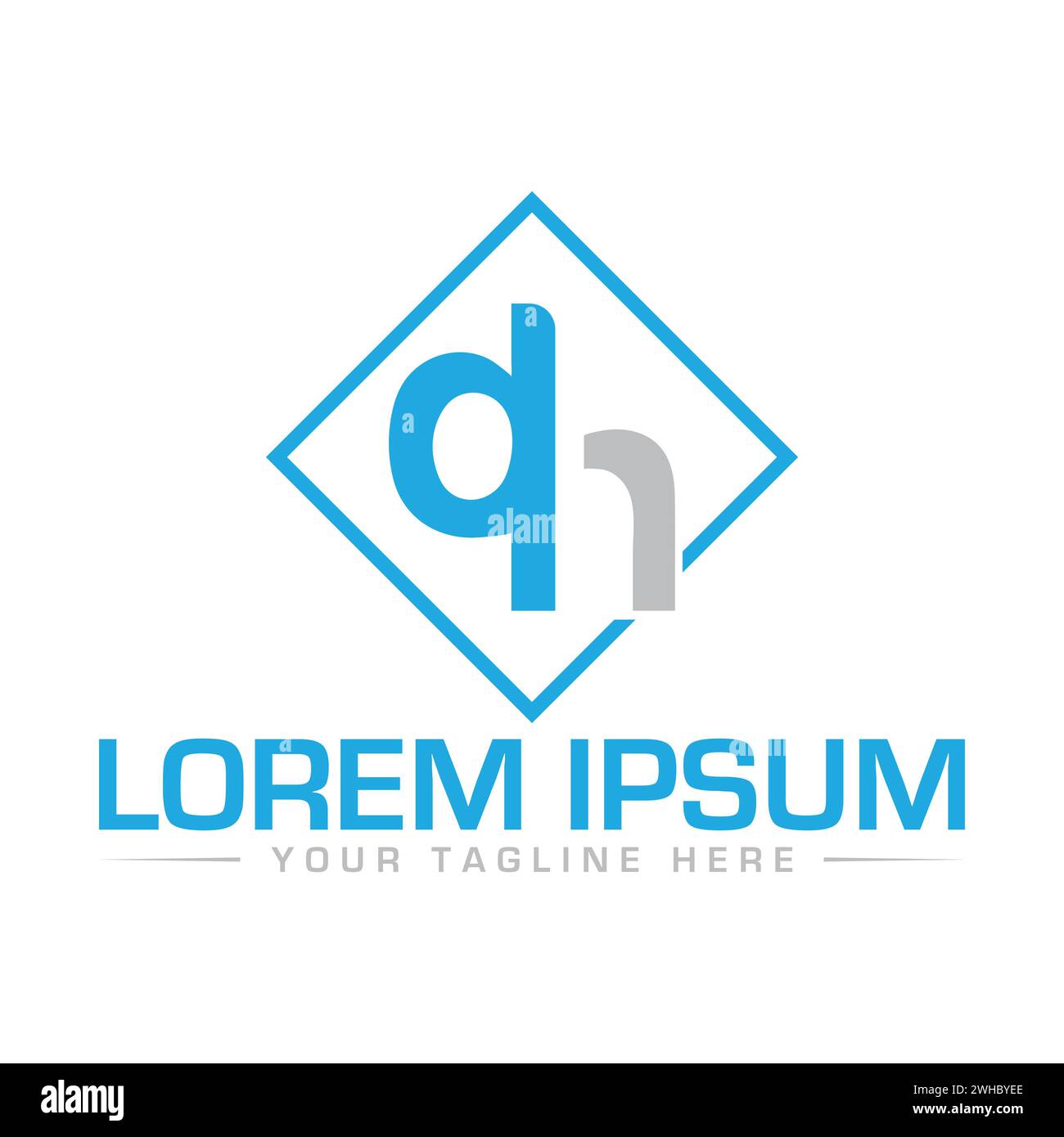 Design logo Letter DH. Design creativo del logo DH. Illustrazione Vettoriale