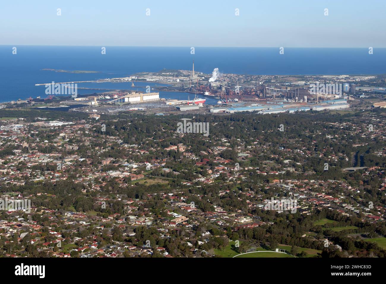 Città e sobborghi di Wollongong Foto Stock