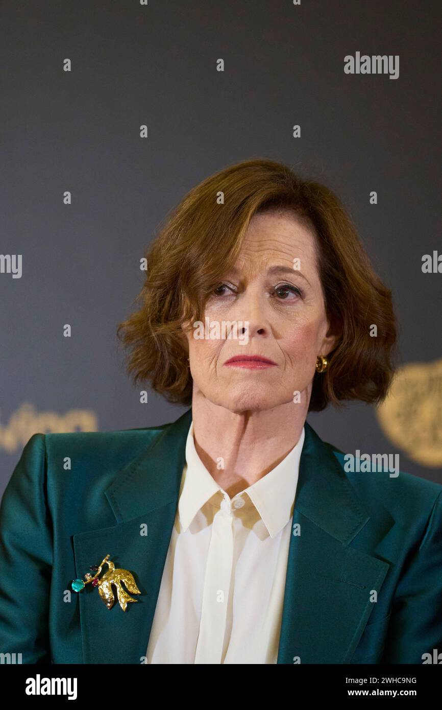 9 febbraio 2024, Valladolid, Castilla Leon, Spagna: Sigourney Weaver partecipa a una photocall come vincitore dell'International Goya Award 2024 durante il 38° Goya Awards al Municipio il 9 febbraio 2024 a Valladolid, Spagna (Credit Image: © Jack Abuin/ZUMA Press Wire) SOLO USO EDITORIALE! Non per USO commerciale! Foto Stock