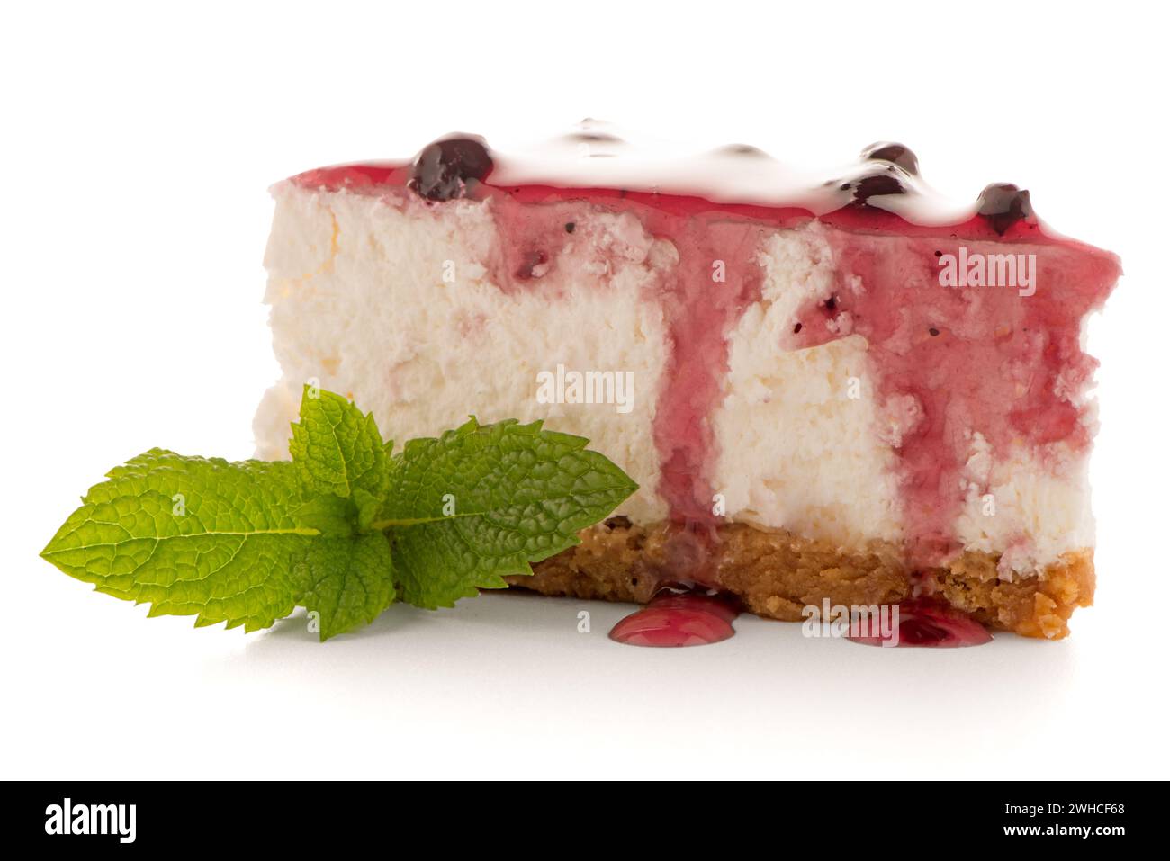 Fetta di torta al formaggio Foto Stock