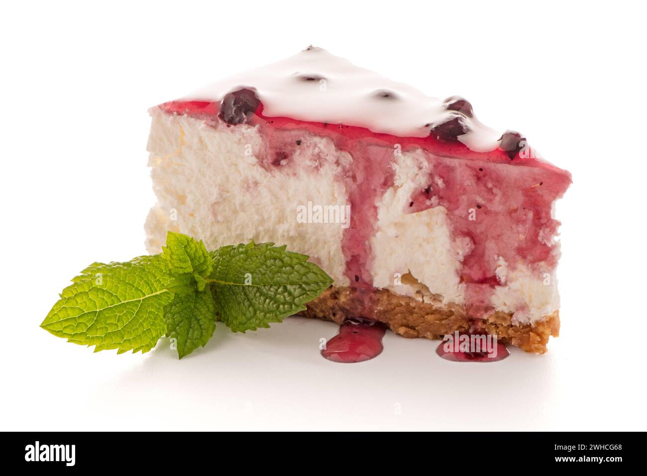 Fetta di torta al formaggio Foto Stock