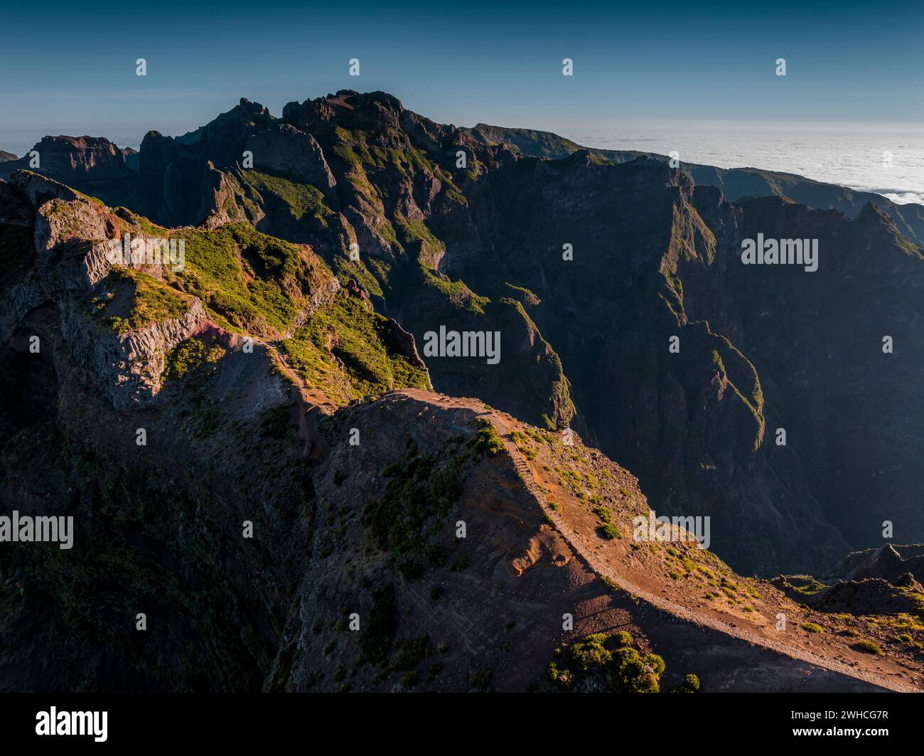 Montagne, Pico Arieiro, regione autonoma di Madeira, Portogallo, Europa Foto Stock