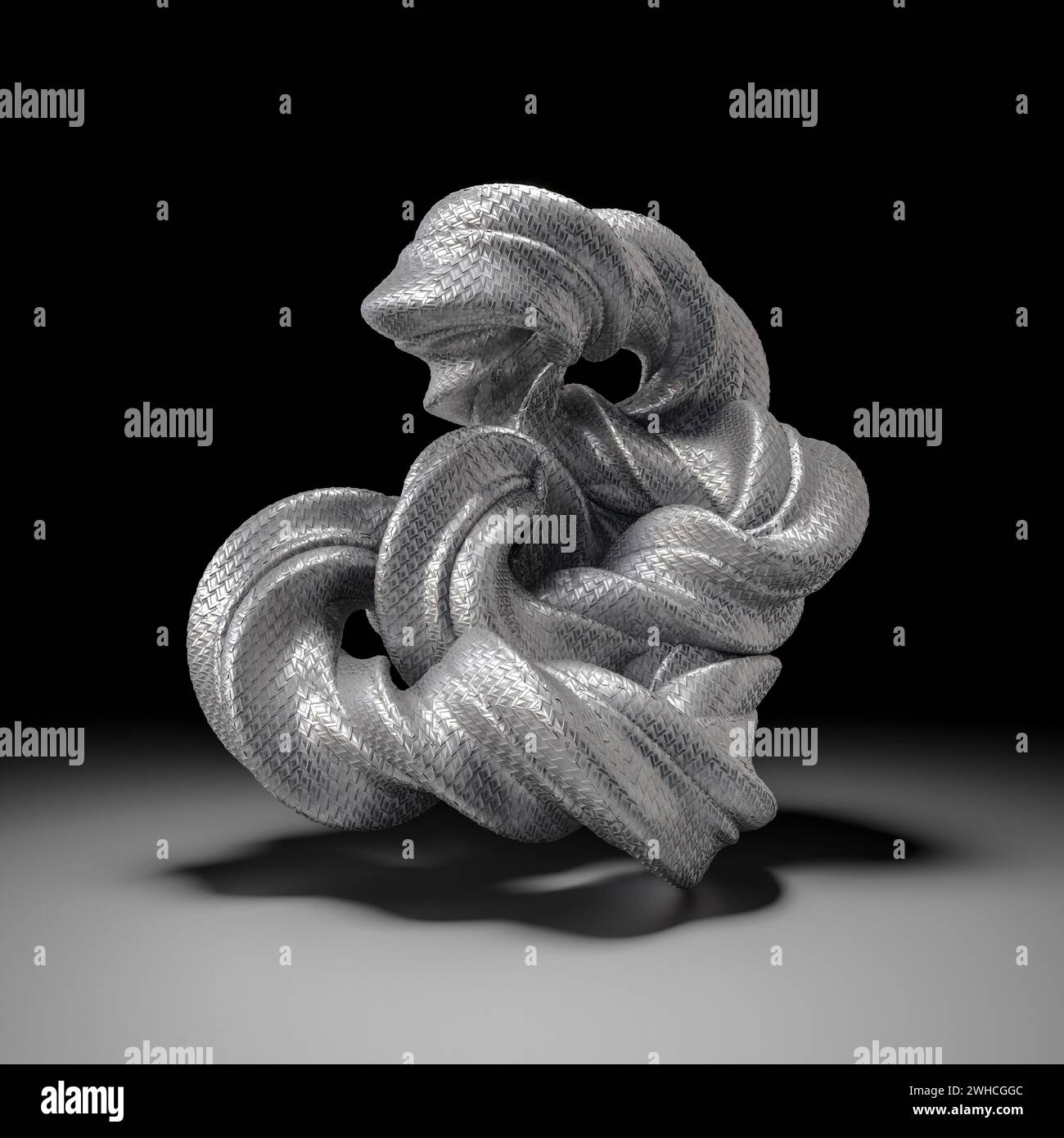 scultura voluttuosa con scale metalliche. rendering 3d. Foto Stock