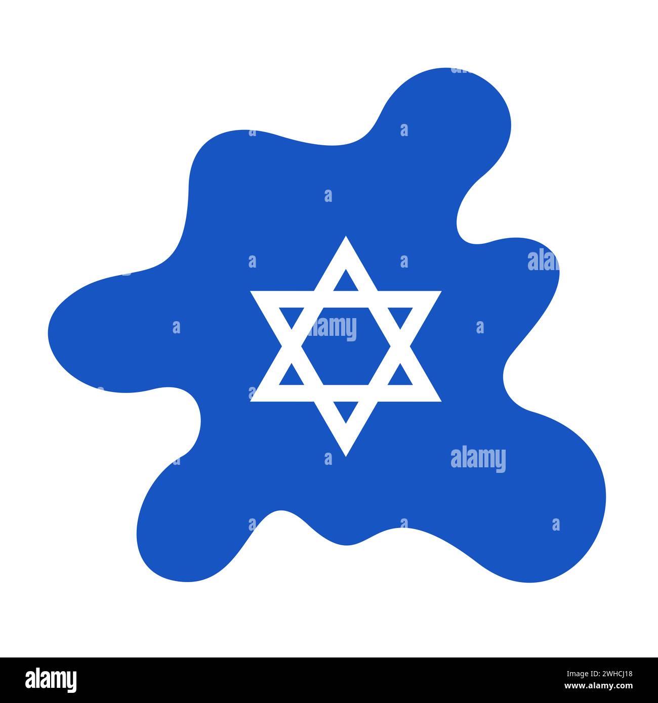 Puddle and Spill con il simbolo nazionale di Israele. Metafora dell'espansione israeliana, dell'insediamento espansivo, dell'occupazione, dell'annessione e della colonizzazione. Sionismo Foto Stock
