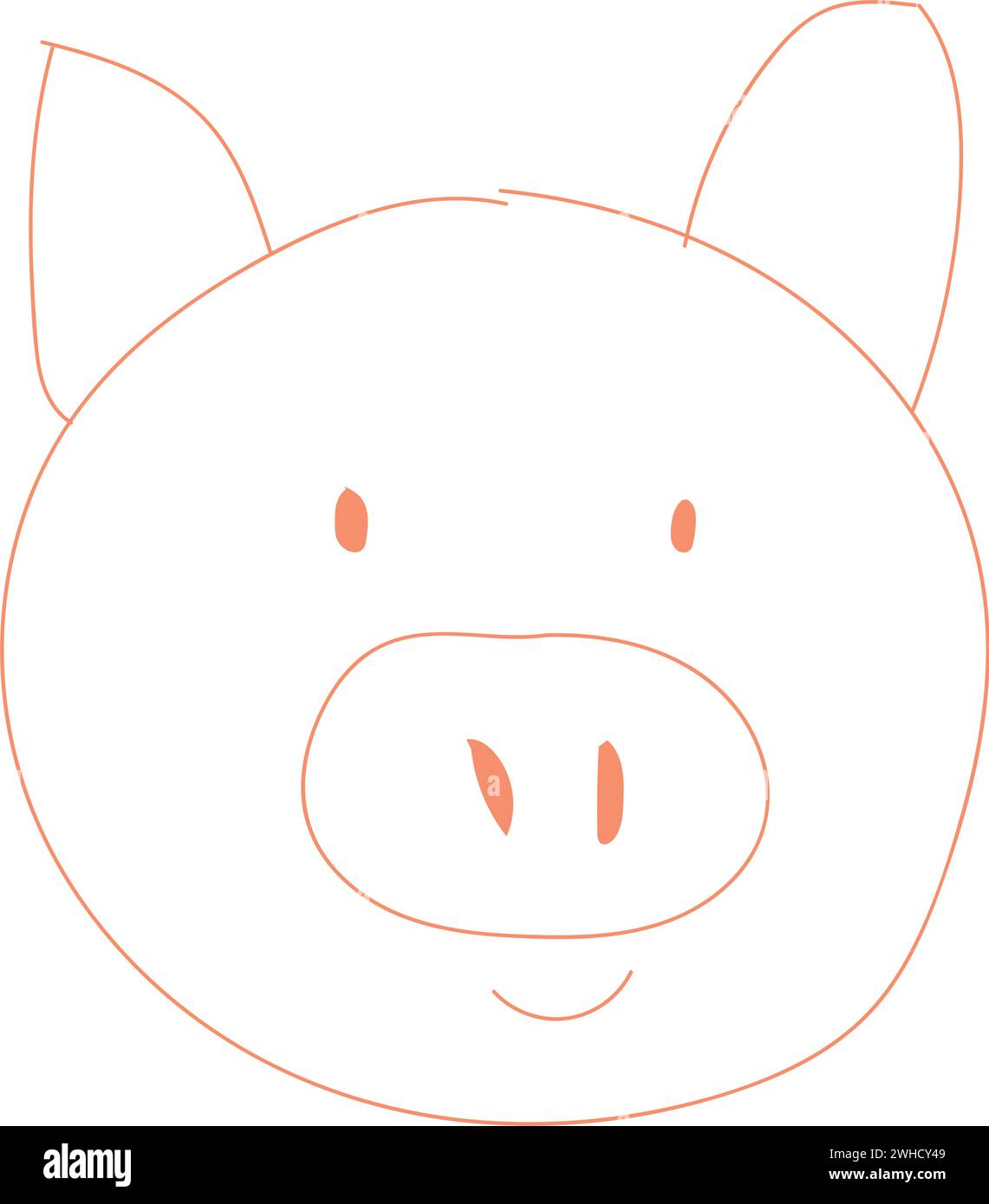 Il ragazzo dell'avatar del maiale colorato e isolato disegna Vector Illustrazione Vettoriale