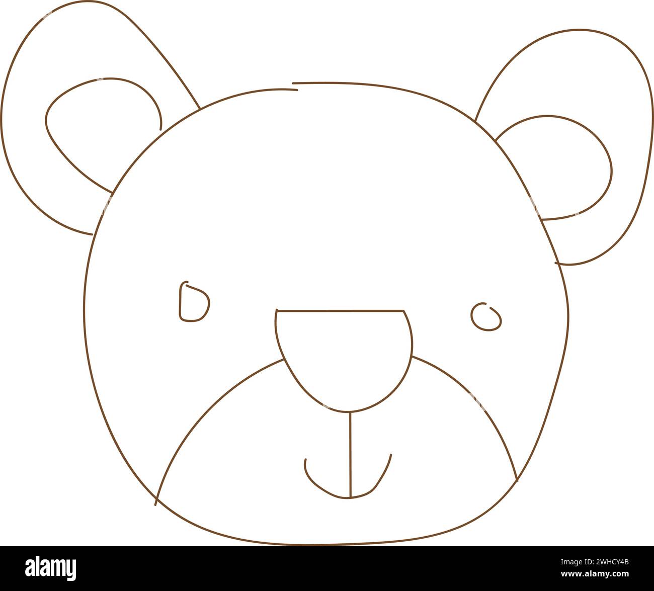 Vettoriale, colorato e carino orso, avatar Illustrazione Vettoriale