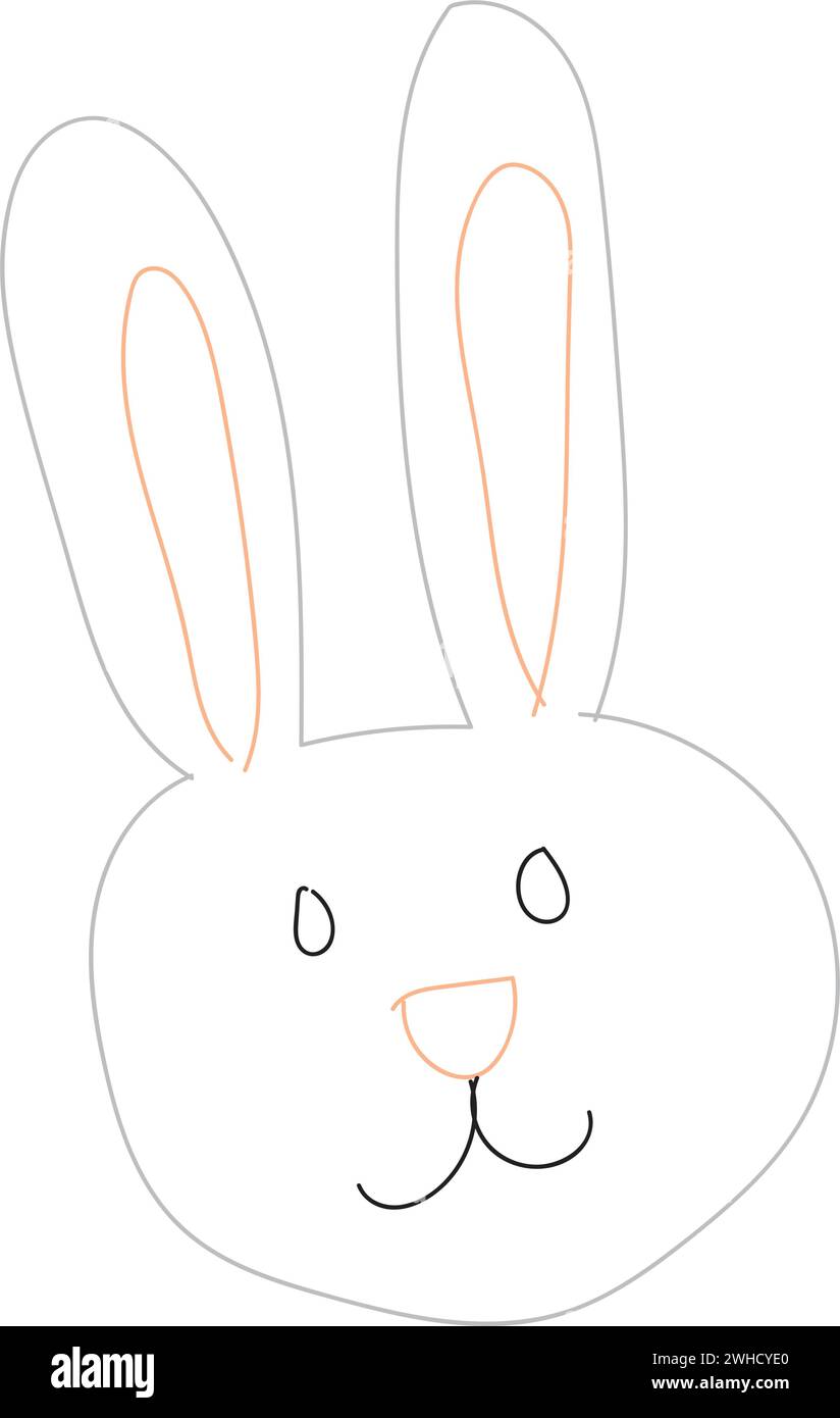 Un bel coniglio isolato colorato disegna Vector Illustrazione Vettoriale