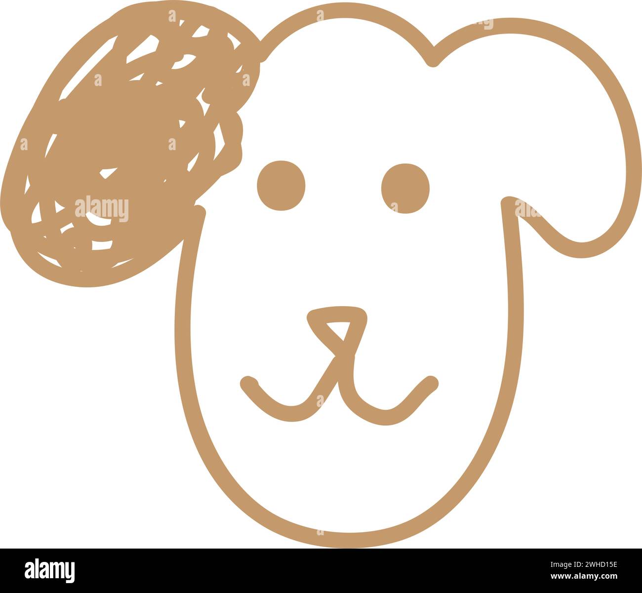 Il ragazzo avatar del cane, colorato e isolato, disegna Vector Illustrazione Vettoriale