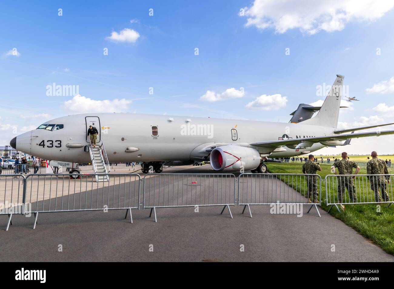 Boeing P-8A Poseidon della Marina DEGLI STATI UNITI da VP-10 (NAS Jacksonville) presso l'ILA di Berlino. Germania - 27 aprile 2018 Foto Stock