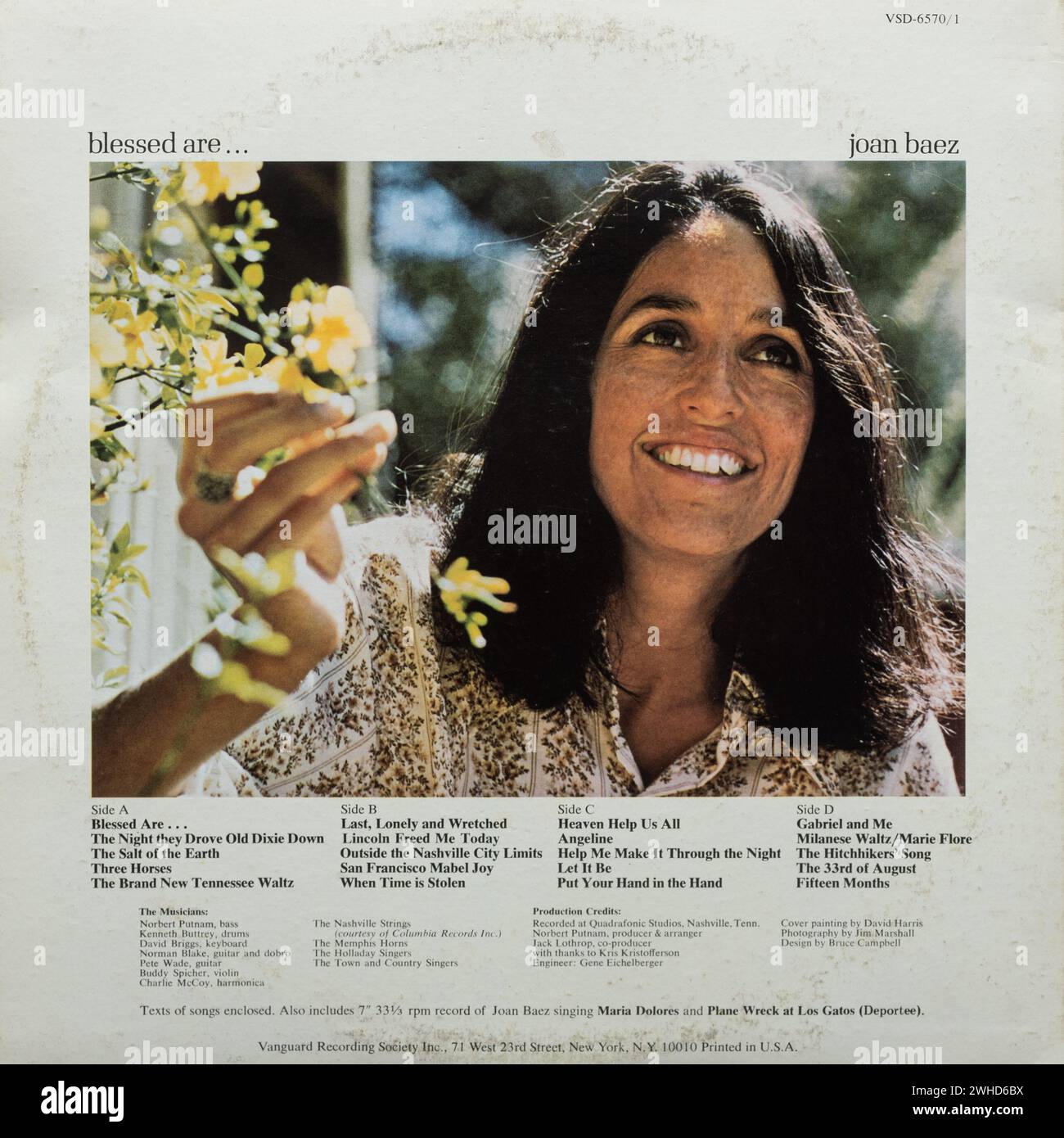 Blessed Are..., album in studio di Joan Baez pubblicato nel 1971, copertina in vinile della cantautrice americana Foto Stock