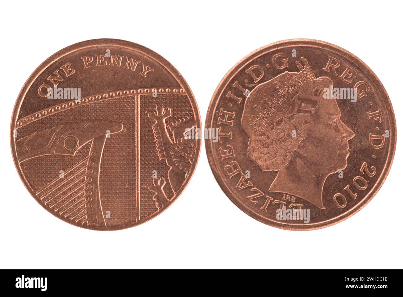 Una moneta del penny Foto Stock