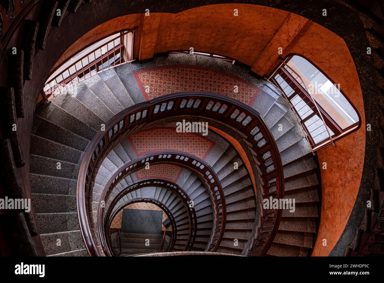 Scalinata, edificio Kontorhaus nella città di Amburgo Foto Stock