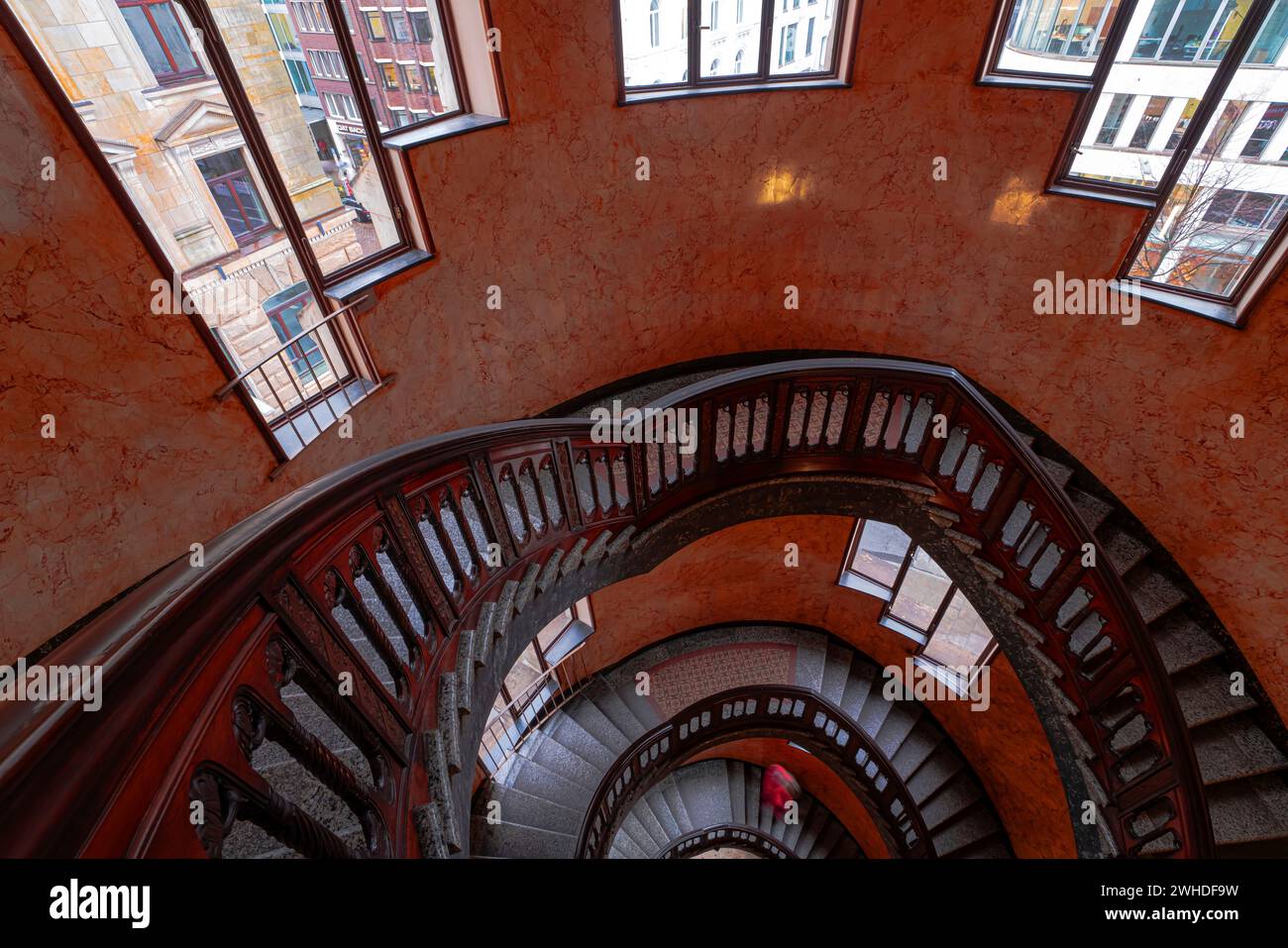 Scalinata, edificio Kontorhaus nella città di Amburgo Foto Stock