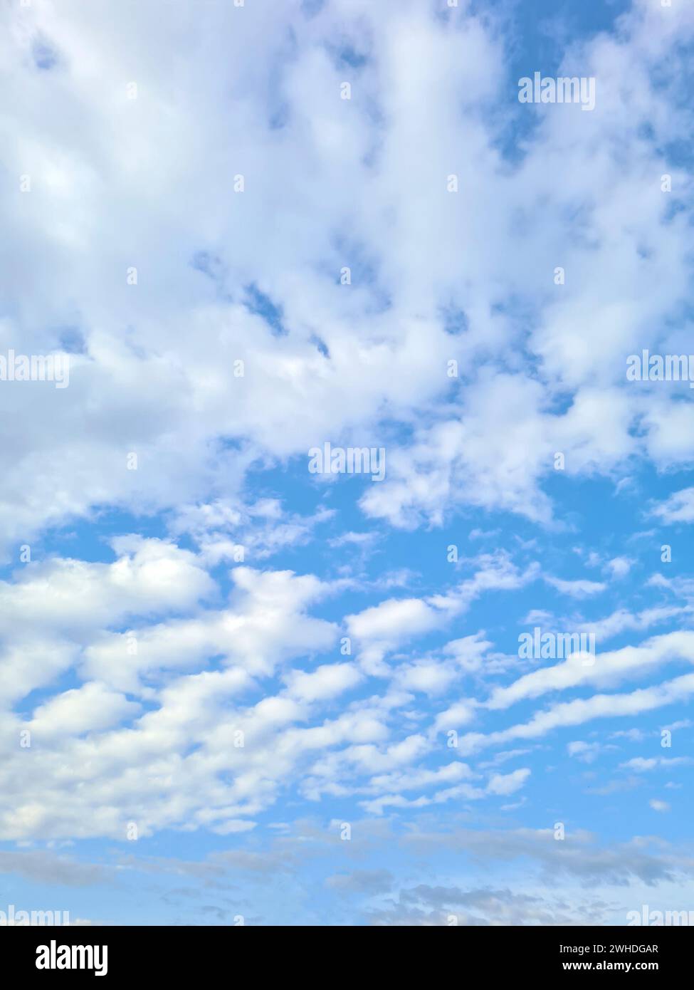 Il cielo blu con nuvole bianche in una giornata di sole Foto Stock